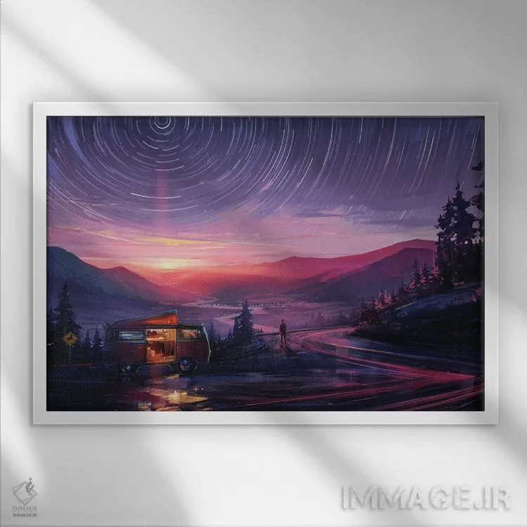 تابلو بیرون از زمان اثر آلنا آئنامی - نمای قابدار سفید