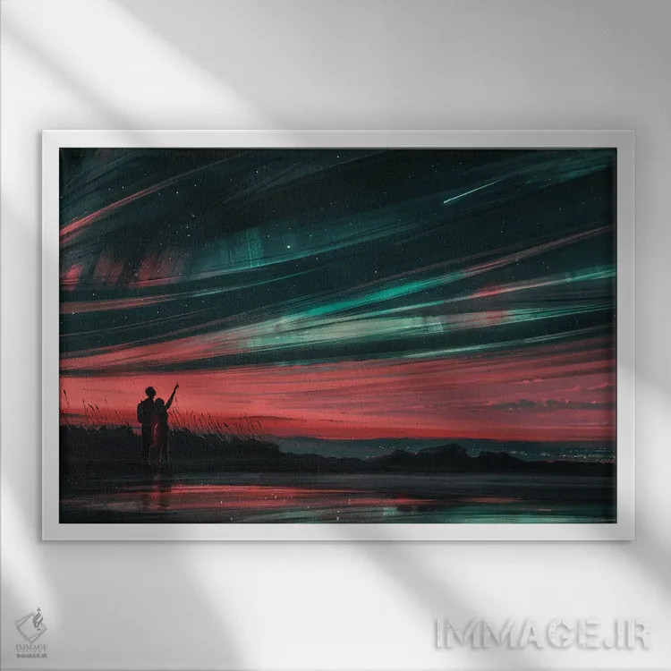 تابلو ستارگان و تو اثر آلنا آئنامی - نمای قابدار سفید