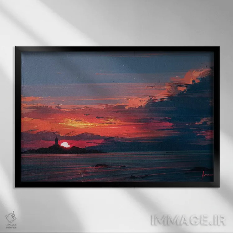 تابلو نزدیک به خورشید اثر آلنا آئنامی - نمای قابدار مشکی