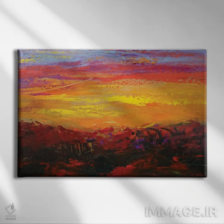تابلو غروب نقاشیشده اثر آلساندرو پیراس - نمای روبهرو روی دیوار