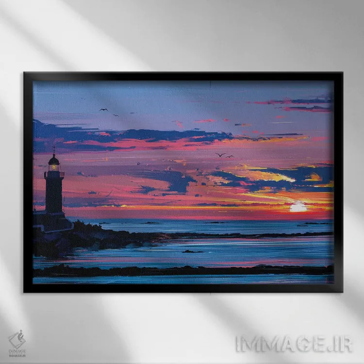 تابلو نور راهنما اثر آلنا آئنامی - نمای قابدار مشکی