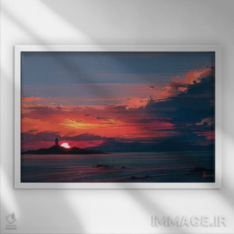 تابلو نزدیک به خورشید اثر آلنا آئنامی - نمای قابدار سفید