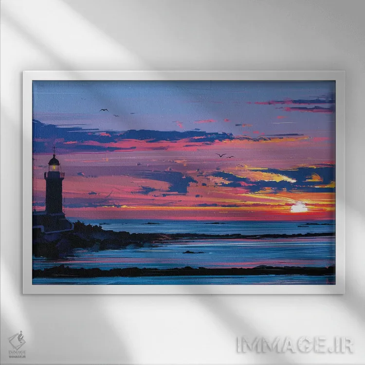 تابلو نور راهنما اثر آلنا آئنامی - نمای قابدار سفید