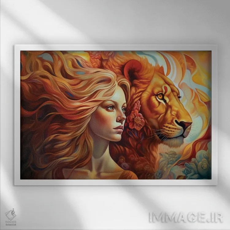 تابلو شیر اثر عبدالله ایویندار - نمای قابدار سفید