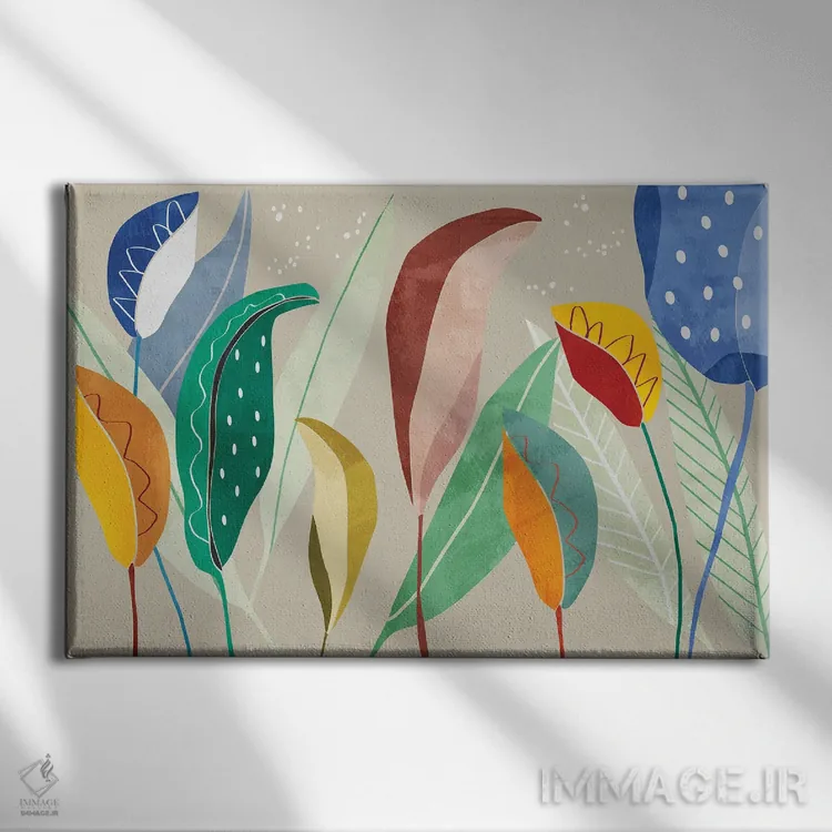 تابلو برگهای گرمسیری X اثر آنجِل استوز - نمای روبهرو روی دیوار