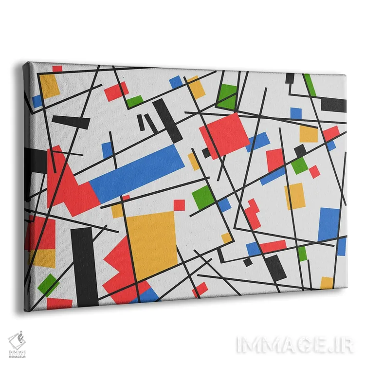 تابلو یاد موندریان شمارهٔ سه (ادای احترام به Mondrian) اثر آنجِل استوز - نمای پرسپکتیو محصول