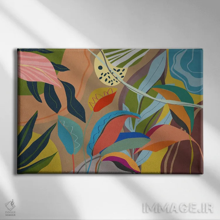 تابلو منظرهٔ گرمسیری شمارهٔ پنج اثر آنجِل استوز - نمای روبهرو روی دیوار