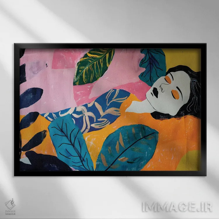 تابلو مادر طبیعت در خواب شمارهٔ دو اثر آنجِل استوز - نمای قابدار مشکی