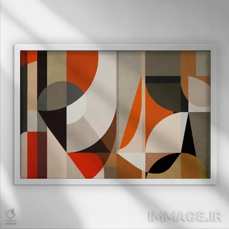 تابلو ساختار هندسی شمارهٔ پنجاه و دو اثر آنجِل استوز - نمای قابدار سفید