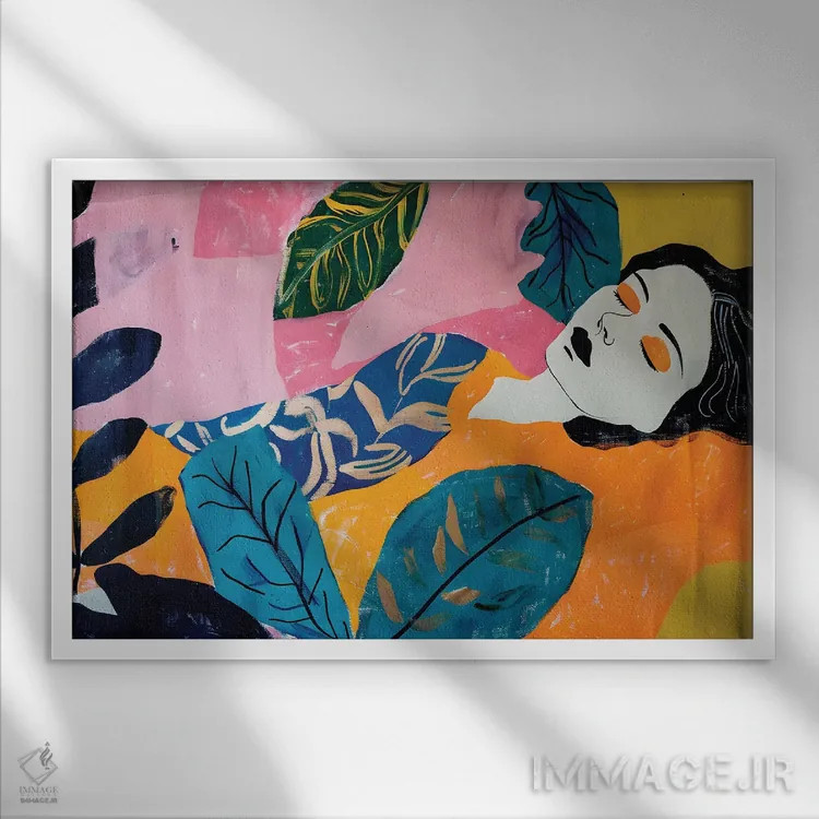 تابلو مادر طبیعت در خواب شمارهٔ دو اثر آنجِل استوز - نمای قابدار سفید