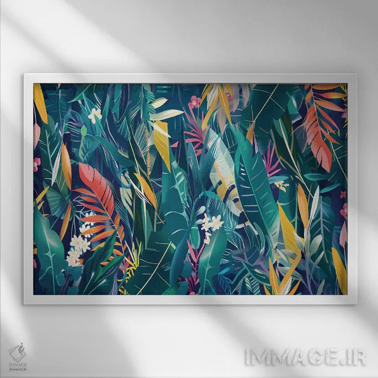 تابلو منظرهٔ گرمسیری شمارهٔ چهار اثر آنجِل استوز - نمای قابدار سفید