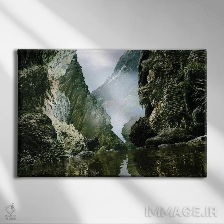 تابلو دره رودخانه گمشده اثر آنجِل استوز - نمای روبهرو روی دیوار