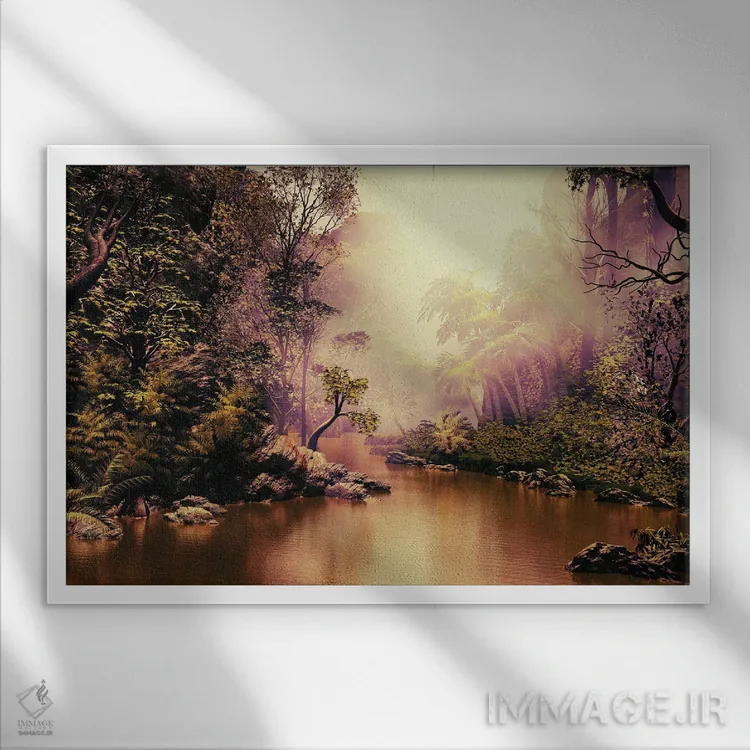 تابلو جنگل رازآلود اثر آنجِل استوز - نمای قابدار سفید