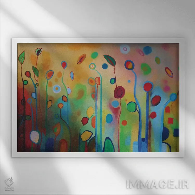 تابلو باغ زیبا اثر آنجِل استوز - نمای قابدار سفید