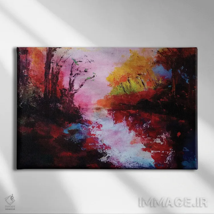 تابلو جنگلهای پاییزی اثر آنجِل استوز - نمای روبهرو روی دیوار