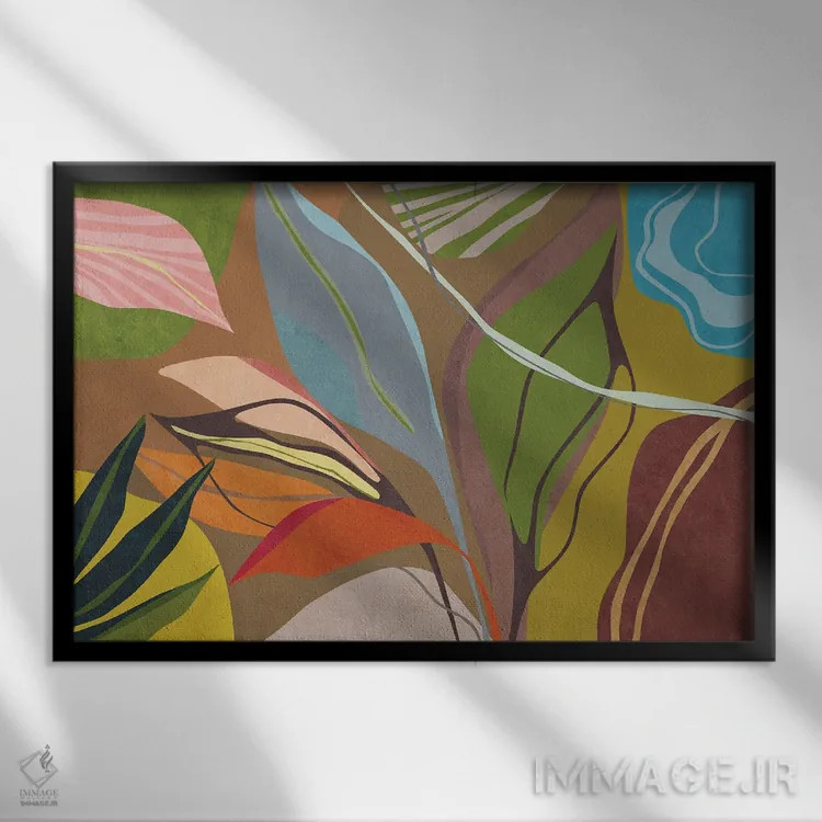 تابلو باغ گرمسیری شماره پنج اثر آنجِل استوز - نمای قابدار مشکی