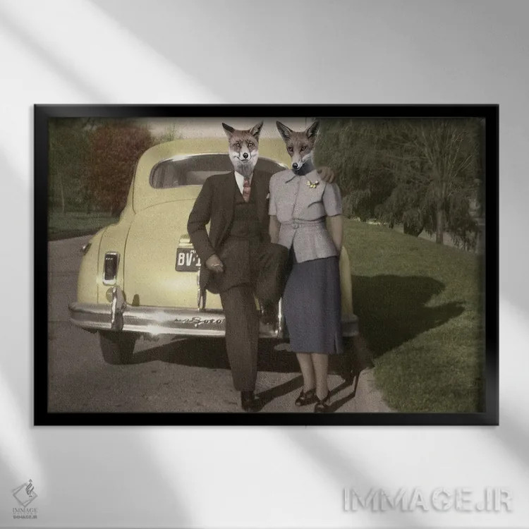 تابلو فیل و مارلو اثر انیمال فَنسی - نمای قابدار مشکی