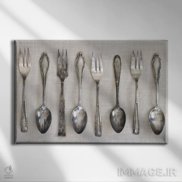 تابلو مجموعهٔ عتیقه دوم اثر آصاف فرانک - نمای روبهرو روی دیوار