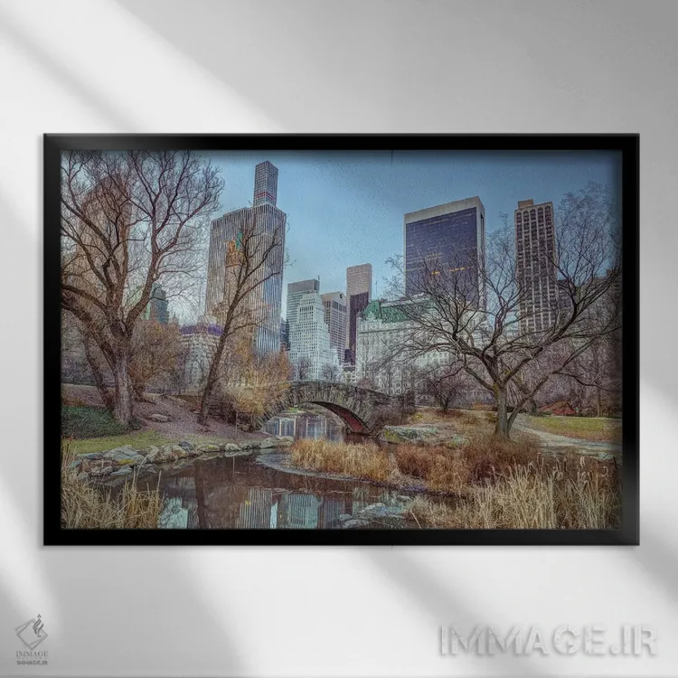 تابلو نیویورک بیستویکم اثر آصاف فرانک - نمای قابدار مشکی