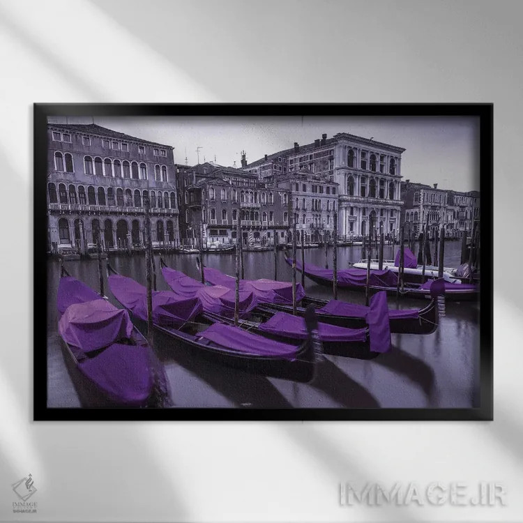 تابلو ونیز هفدهم اثر آصاف فرانک - نمای قابدار مشکی