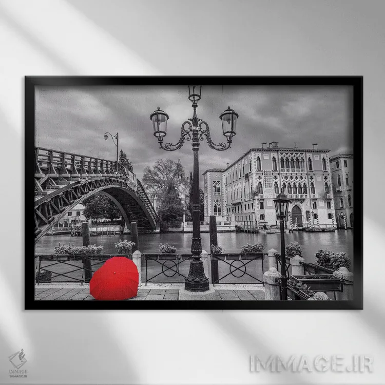 تابلو ونیز بیستودوم اثر آصاف فرانک - نمای قابدار مشکی