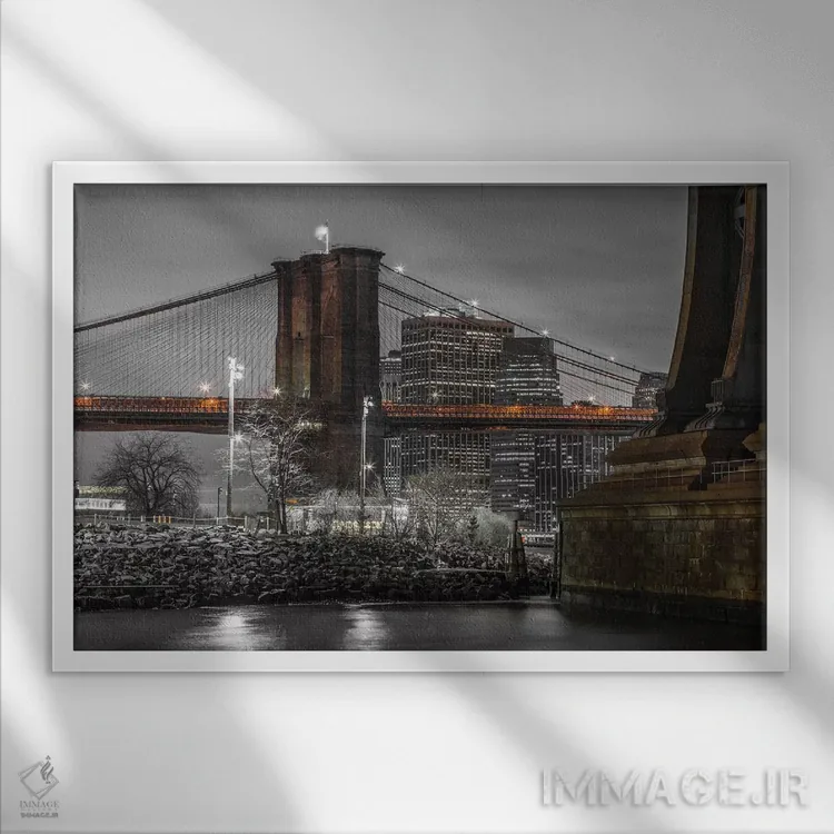 تابلو نیویورک هجدهم اثر آصاف فرانک - نمای قابدار سفید