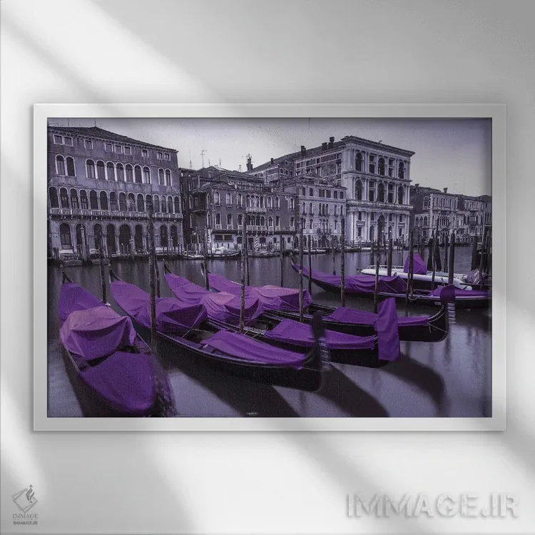 تابلو ونیز هفدهم اثر آصاف فرانک - نمای قابدار سفید