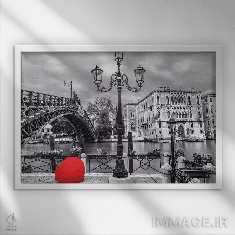 تابلو ونیز بیستودوم اثر آصاف فرانک - نمای قابدار سفید