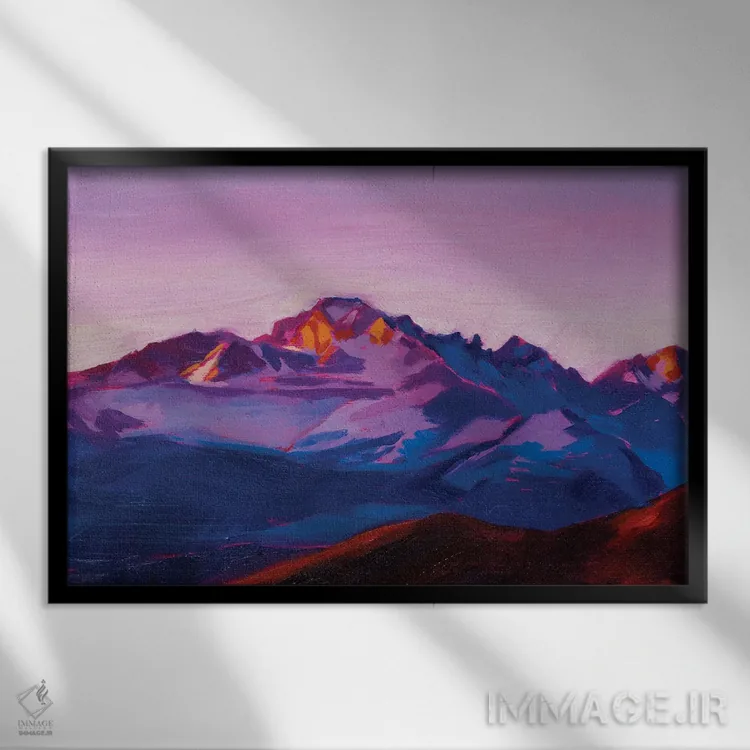 تابلو طلوع قله لانگز اثر آندریا فِیرفرویس - نمای قابدار مشکی