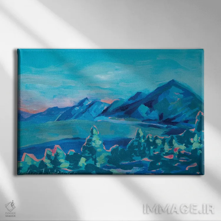 تابلو مناظر تاهو (دریاچه تاهو - آمریکا) اثر آندریا فِیرفرویس - نمای روبهرو روی دیوار
