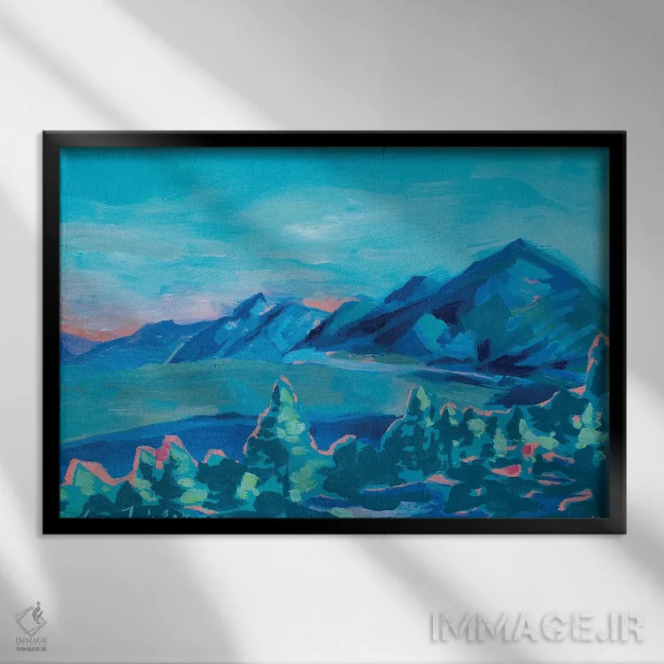 تابلو مناظر تاهو (دریاچه تاهو - آمریکا) اثر آندریا فِیرفرویس - نمای قابدار مشکی