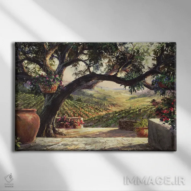 تابلو حیاط ناپا (منطقه ناپا در کالیفرنیا) اثر آرت فرونکوویاک - نمای روبهرو روی دیوار