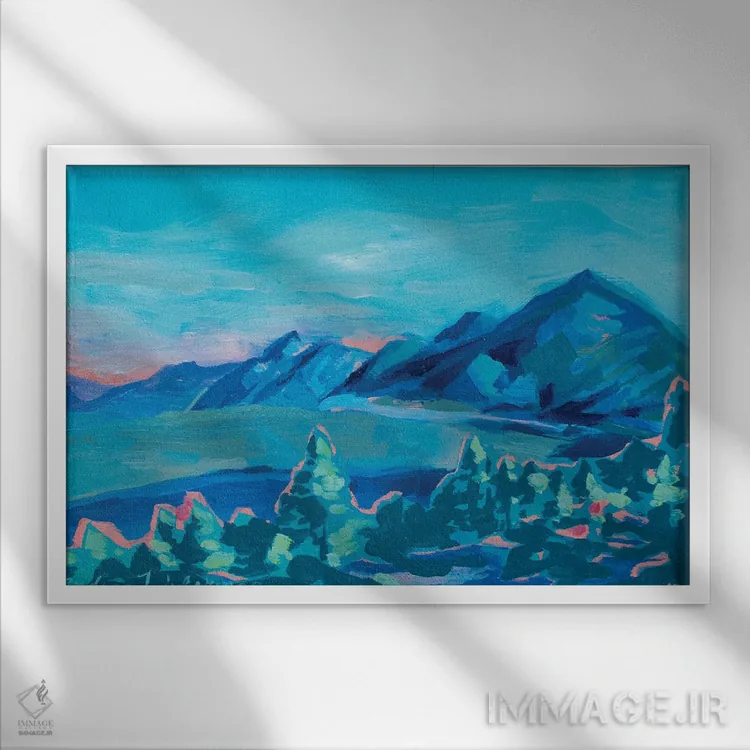 تابلو مناظر تاهو (دریاچه تاهو - آمریکا) اثر آندریا فِیرفرویس - نمای قابدار سفید