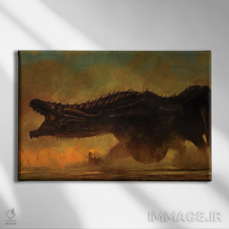 تابلو اژدها و ملکه اثر اناتو فینستارک - نمای روبهرو روی دیوار