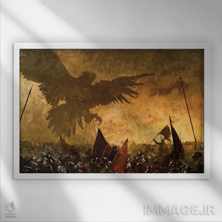 تابلو مرگ از آسمان اثر اناتو فینستارک - نمای قابدار سفید