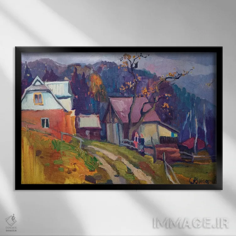 تابلو کودکی اثر آناستاسیا گریگوریوا - نمای قابدار مشکی