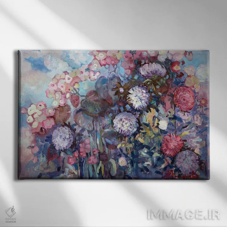 تابلو گلهای پاییزی اثر آناستاسیا گریگوریوا - نمای روبهرو روی دیوار