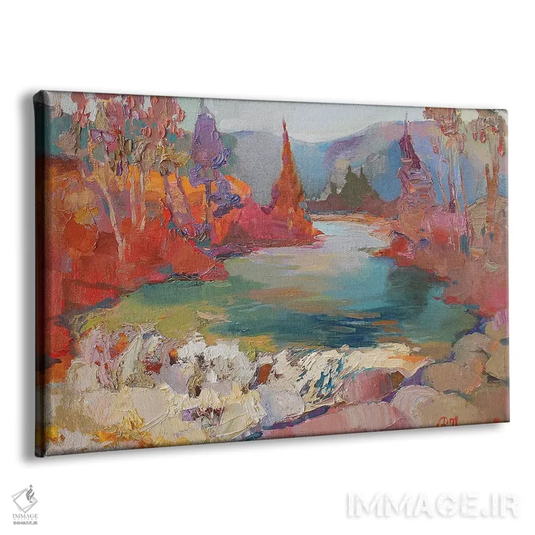 تابلو آبشار در یارمچه (شهری در اوکراین) اثر آناستاسیا گریگوریوا - نمای پرسپکتیو محصول