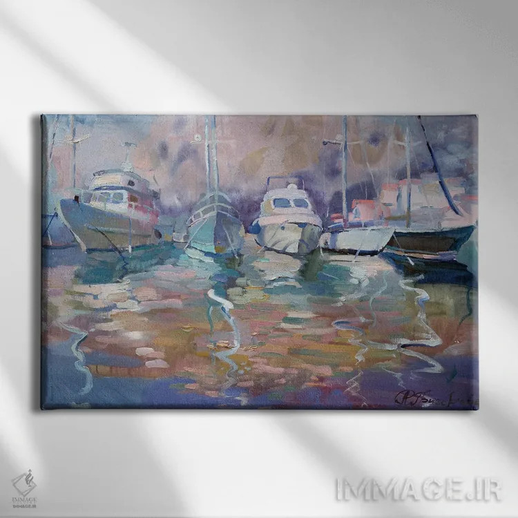 تابلو قایقها اثر آناستاسیا گریگوریوا - نمای روبهرو روی دیوار