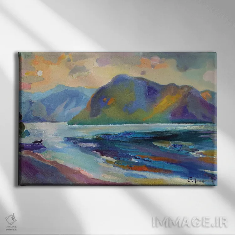 تابلو سفر گربه اثر آناستاسیا گریگوریوا - نمای روبهرو روی دیوار