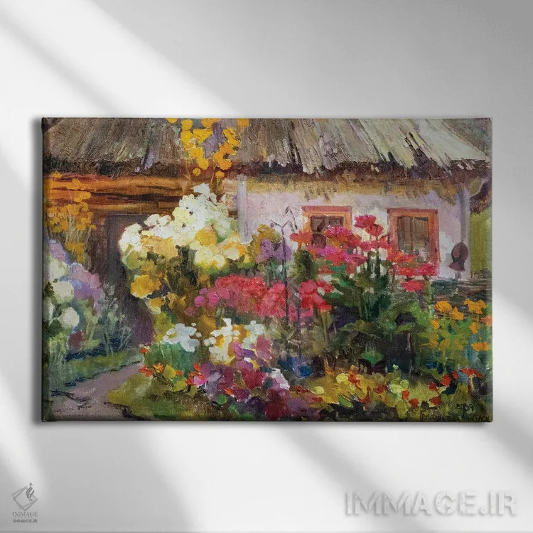 تابلو کلبه اوکراینی اثر آناستاسیا گریگوریوا - نمای روبهرو روی دیوار