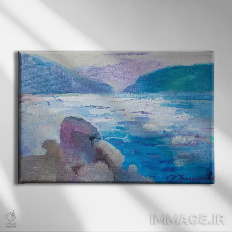 تابلو ساحل در مونتهنگرو اثر آناستاسیا گریگوریوا - نمای روبهرو روی دیوار