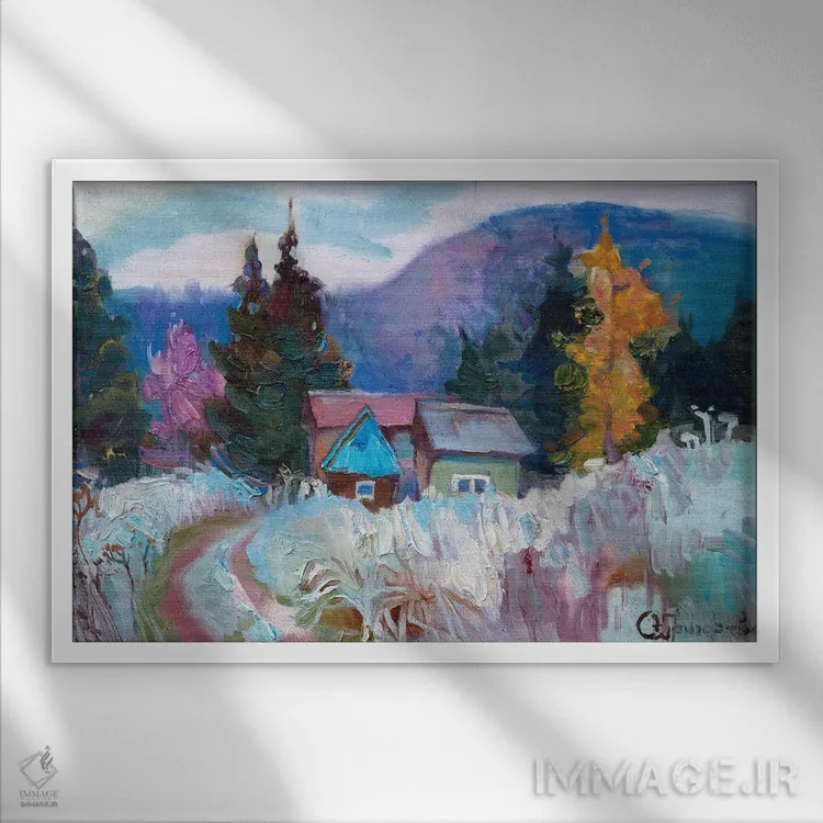 تابلو یخزده (سرمایی) اثر آناستاسیا گریگوریوا - نمای قابدار سفید