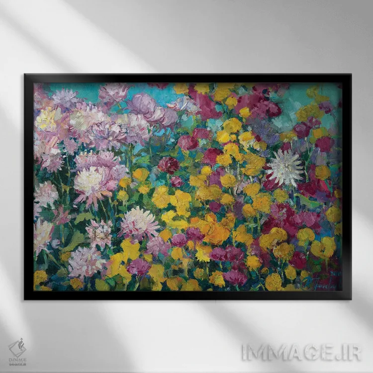 تابلو تختگل پاییزی اثر آناستاسیا گریگوریوا - نمای قابدار مشکی