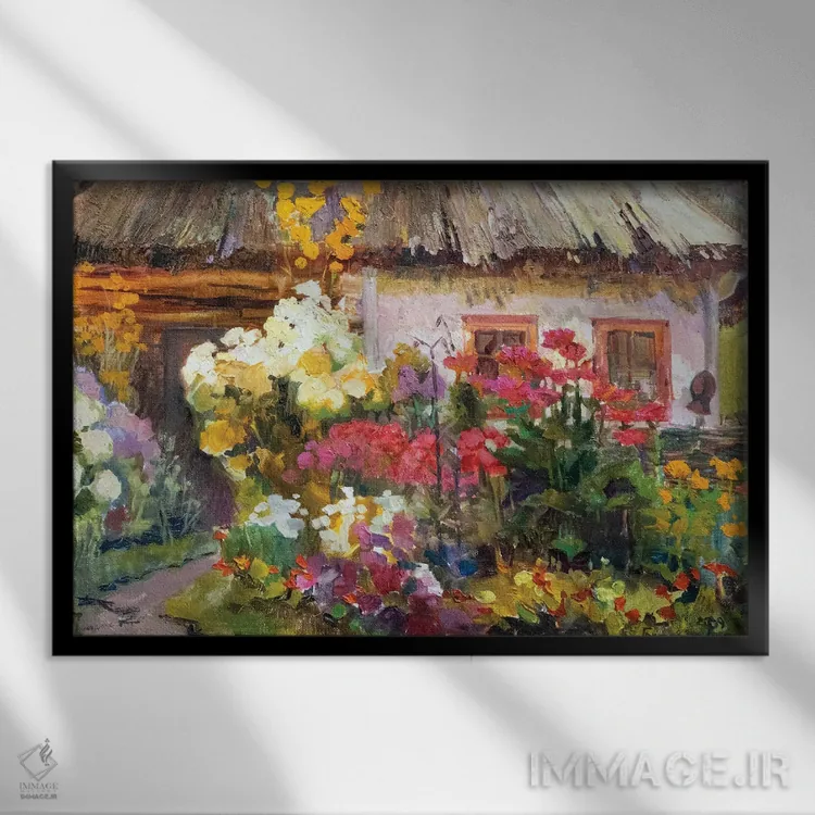 تابلو کلبه اوکراینی اثر آناستاسیا گریگوریوا - نمای قابدار مشکی