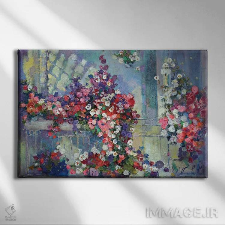 تابلو بالکن همسایه اثر آناستاسیا گریگوریوا - نمای روبهرو روی دیوار