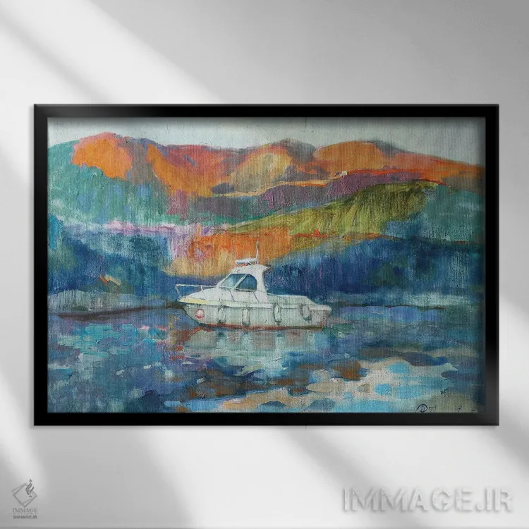 تابلو به سمت اسکله اثر آناستاسیا گریگوریوا - نمای قابدار مشکی