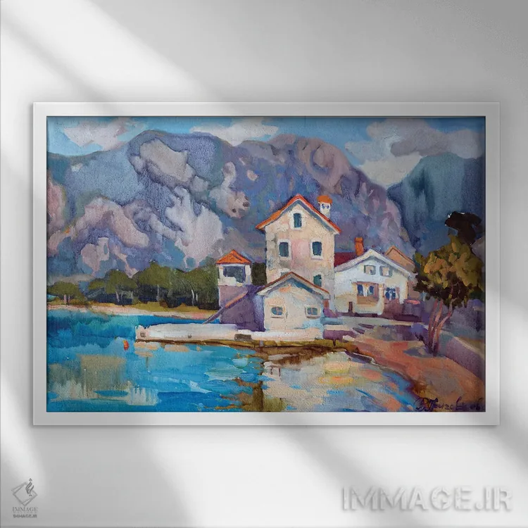 تابلو درخشش شامگاه اثر آناستاسیا گریگوریوا - نمای قابدار سفید