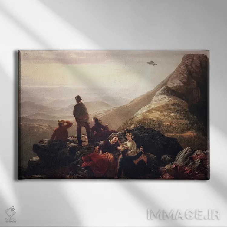 تابلو مهمانی دیرهنگام اثر آرک و گوستز (گروه هنری) - نمای روبهرو روی دیوار