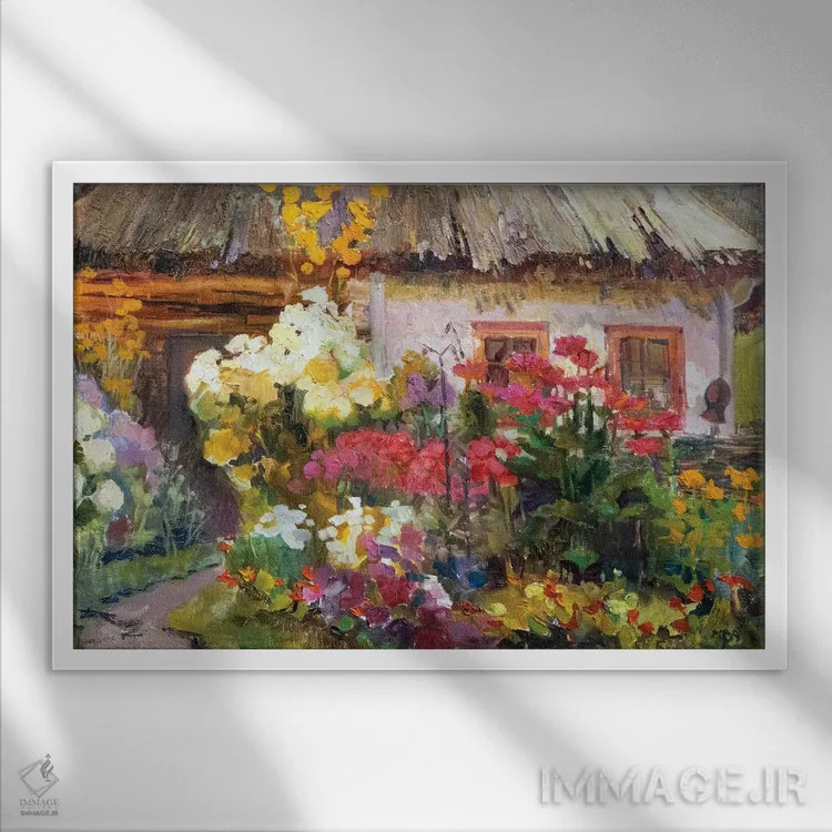 تابلو کلبه اوکراینی اثر آناستاسیا گریگوریوا - نمای قابدار سفید